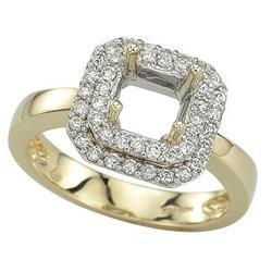 14K Yellow Gold Round Diamond Semi Mount Engagement Ring (Center Stone Sold Separately)yellow 