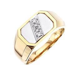 14K Two Tone Gold Fancy Shape Men's Diamond Ringtwo 