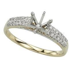 14K Yellow Gold Channel Set Diamond Semi Mount Engagement Ring (Center Stone Sold Separately)yellow 