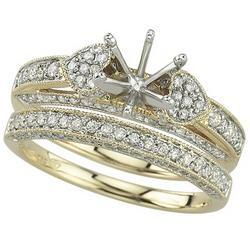 14K Yellow Gold Round Diamond Semi Mount Engagement Ring (Center Stone Sold Separately)yellow 