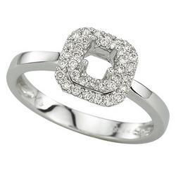 14K White Gold Round Diamond Semi Mount Engagement Ring (Center Stone Sold Separately)white 