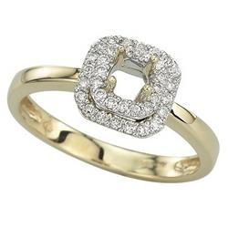 14K Yellow Gold Channel Set Diamond Semi Mount Engagement Ring (Center Stone Sold Separately)yellow 