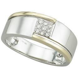 14K Two Tone Gold Men's Diamond Ringtwo 