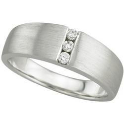 14K White Gold Men's Diamond Ring - Size 10white 