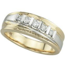 14K Yellow Gold Channel Set Round Diamond Ringyellow 