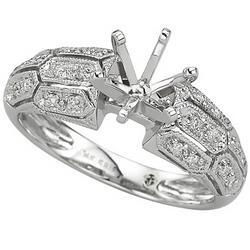 14K White Gold Diamond Semi Mount Engagement Ring (Center Stone Sold Separately)white 