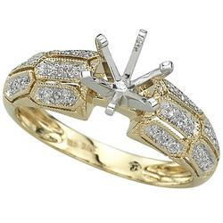 14K Yellow Gold Diamond Semi Mount Engagement Ring (Center Stone Sold Separately)yellow 