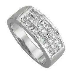 14K White Gold Princess Cut Diamond Band Ringwhite 