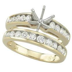 14K Yellow Gold Round Diamond Semi Mount Engagement Ring (Center Stone Sold Separately)yellow 