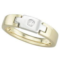 14K Two Tone Gold Round Diamond Band Ringtwo 