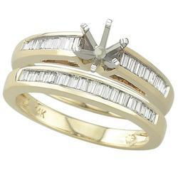 14K Yellow Gold Channel Set Tapered Baguette Diamond Semi Mount Engagement Ring (Center Stone Sold Separately)yellow 