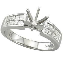 14K White Gold Princess Diamond Ringwhite 