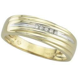 14K Yellow Gold Round Diamond Men's Wedding Ringyellow 