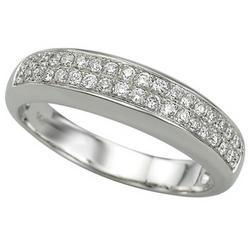 14K White Gold Diamond Band Ringwhite 