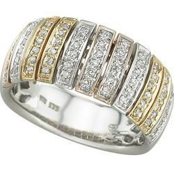 14K Tri Color Gold Diamond Ringtri 