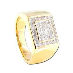 14K Yellow Gold Men's Diamond Ringyellow 