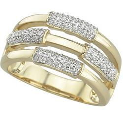 14K Yellow Gold Diamond Band Ringyellow 