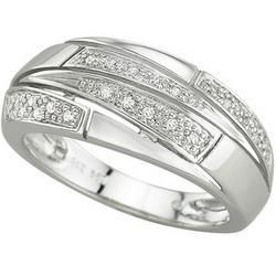 14K White Gold Diamond Band Ringwhite 