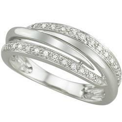 14K White Gold Diamond Band Ringwhite 