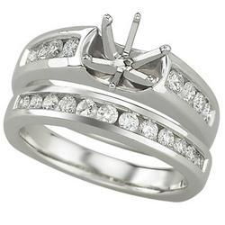 14K White Gold Diamond Semi Mount Engagement Ring (Center Stone Sold Separately)white 