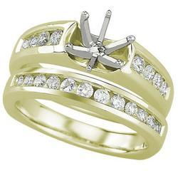 14K Yellow Gold Diamond Semi Mount Engagement Ring (Center Stone Sold Separately)yellow 