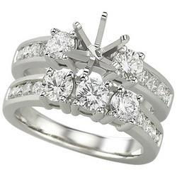 14K White Gold Diamond Semi Mount Engagement Ring (Center Stone Sold Separately)white 