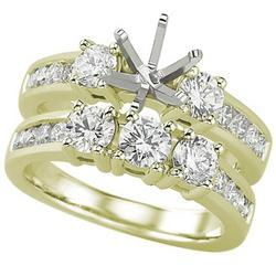 14K Yellow Gold Diamond Semi Mount Engagement Ring (Center Stone Sold Separately)yellow 