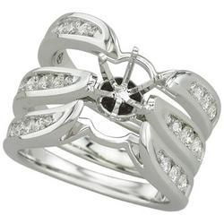 14K White Gold Diamond Semi Mount Engagement Ring (Center Stone Sold Separately)white 