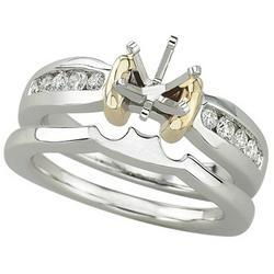 14K Two Tone Gold Diamond Semi Mount Engagement Ring (Center Stone Sold Separately)two 