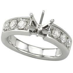 14K White Gold Diamond Semi Mount Engagement Ring (Center Stone Sold Separately)white 