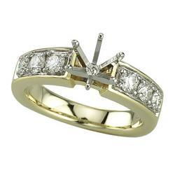 14K Yellow Gold Diamond Semi Mount Engagement Ring (Center Stone Sold Separately)yellow 