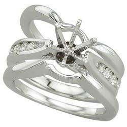 14K White Gold Diamond Semi Mount Engagement Ring (Center Stone Sold Separately)white 