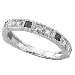 14K White Gold Ruby & Diamond Band Ringwhite 