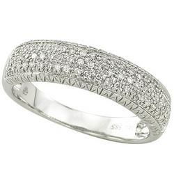 14K White Gold Diamond Band Ringwhite 