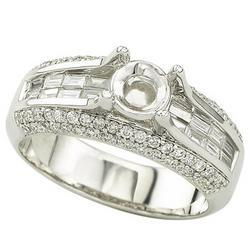 14K White Gold Diamond Semi Mount Engagement Ring (Center Stone Sold Separately)white 