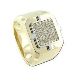 14K Two Tone Gold Men's Diamond Ringtwo 