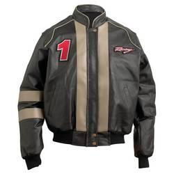 Diamond Plate&trade; Hand-Sewn Pebble Grain Genuine Leather Motorcycle Jacketdiamond 