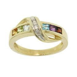 Multistone Diamond Gold Ringmultistone 