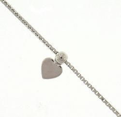 White Gold Heart Dangle Box Ankletwhite 