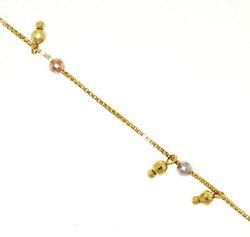 Tri-Gold Disco Ball Anklet Ankle Bracelettri 