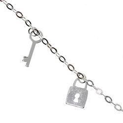 Sterling Silver Key and Lock Anklet Ankle Braceletsterling 