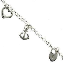 Sterling Silver Heart, Anchor, Lock, Cross, and Question Mark Anklet Ankle Braceletsterling 