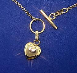 14K Gold Heart Toggle Ankletgold 