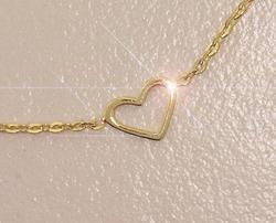 14K Gold Dangle Heart Pendant Ankletgold 