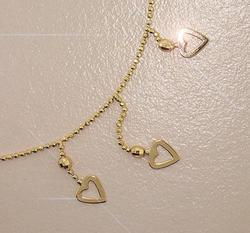 14K Gold Dangle Heart Pendant Ankletgold 