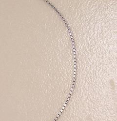 14K White Gold Boxlink Chain Ankletwhite 