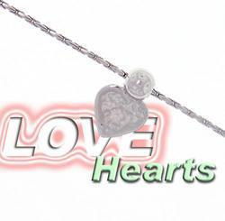 Genuine White Gold Heart Ankletgenuine 