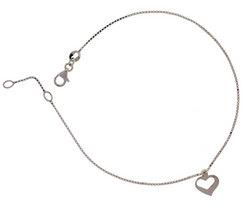 White Gold Dangling Heart Ankletwhite 