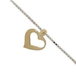 Two-tone Gold Dangling Heart Anklettwo 