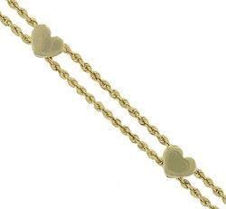 Gold Heart Rope Braceletgold 